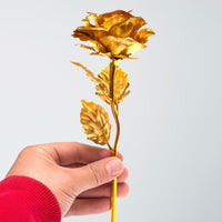 Votvy 24K Gold Plated Artificial Rose Flower with Gift Box | Eternal Golden Rose for Valentine’s Day, Birthday, Anniversary & Romantic Gifts for Girlfriend, Wife, Husband, or Loved Ones