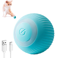 Votvy Smart LED 360° Rotating Cat & Dog Pet Toy Ball | Rechargeable, Interactive Pet Chaser with LED, Automatic Obstacle Avoidance, Ideal for Stimulating Indoor Cats (Blue)