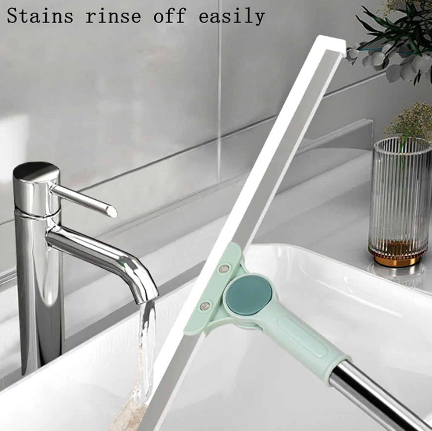 Votvy Silicone Aum Enterprise Multifunctional Magic Broom, Retractable And Adjustable Broom For Flat Floor, 180 Degree Rotatable Wiper, Detachable Indoor Scraping Wiper Brush. (Floor Brush)