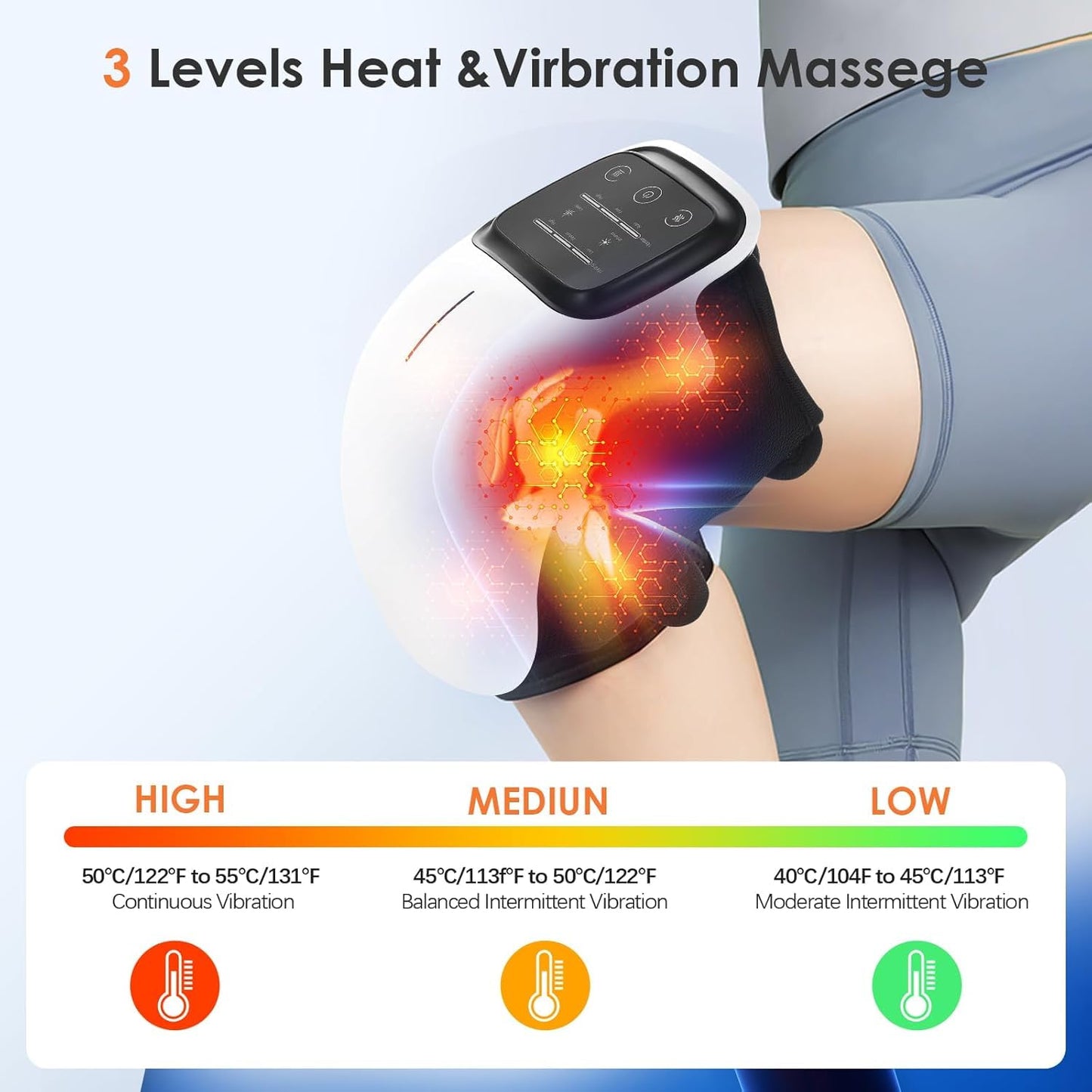 Votvy  Knee Massager Joint Pain Relief with Red Light Heat Massage Therapy