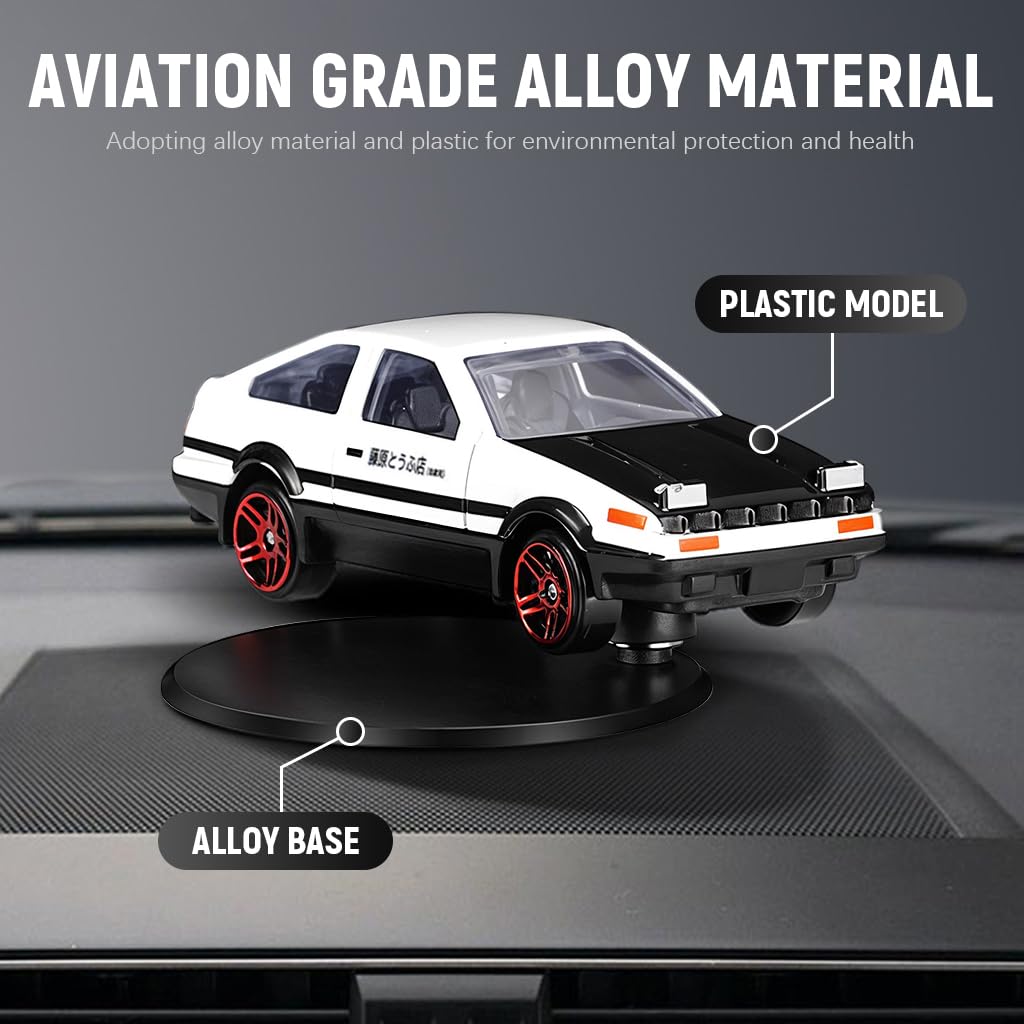 Votvy Mini Car Model Drifting AE86 Car Model with Self Adhesive Base, 2.95inches Alloy AE86 Car Model Initial D Car Dashboard Decor Car Charm Desk Decor Room Decor Birthday Gift