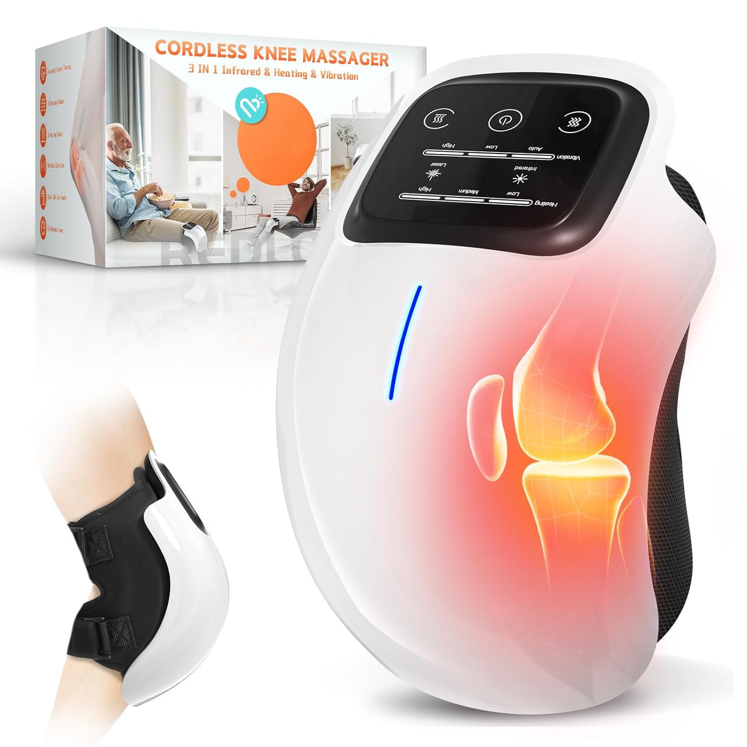 Votvy  Knee Massager Joint Pain Relief with Red Light Heat Massage Therapy