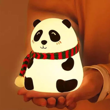 Votvy Electric  Rechargeable Panda Lamp, Cute Silicone Kawaii Night Lamp For Bedroom With Touch Gesture 7 Color Changing Adorable Christmas Gift Kids, Light,Table,Beside Kids Room