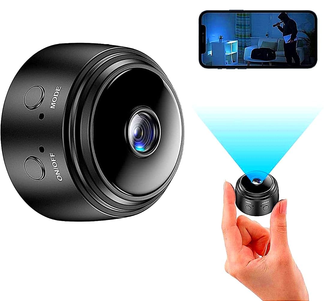 Votvy 1080P Mini Spy Camera with Low Light Vision, Mini Portable Security Camera, Hidden Camera with Audio and Video Recorder for Home/Office Security Camera (Black)