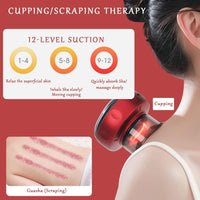 Votvy  Electric Cupping Therapy Set, Smart Suction Cup Massager Machine Cupping Gua Sha Scraping Device Handheld Back Massage Tool, for Helps Reduce Muscle Pain Better Blood Circulation