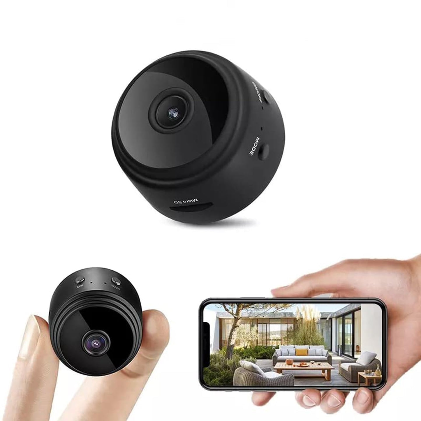 Votvy 1080P Mini Spy Camera with Low Light Vision, Mini Portable Security Camera, Hidden Camera with Audio and Video Recorder for Home/Office Security Camera (Black)