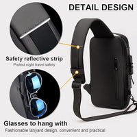 Votvy Cross Body Travel Sling Bag for unisex| Anti-theft Chest Sports Crossbody Bag - PU Leather Crossbody Shoulder Bag - Chest Bag for Daily use
