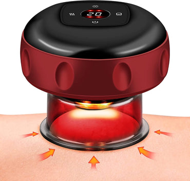 Votvy  Electric Cupping Therapy Set, Smart Suction Cup Massager Machine Cupping Gua Sha Scraping Device Handheld Back Massage Tool, for Helps Reduce Muscle Pain Better Blood Circulation