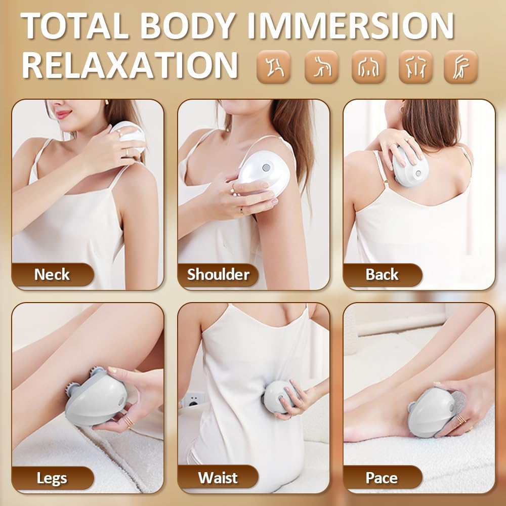 Votvy Scalp Massager Rechargeable Electric Head Kneading Massager, 3 Speed Modes, Handheld Portable Head Scratcher Massager for Hair Growth, Deep Clean & Stress Relax electric Head Massager Machine