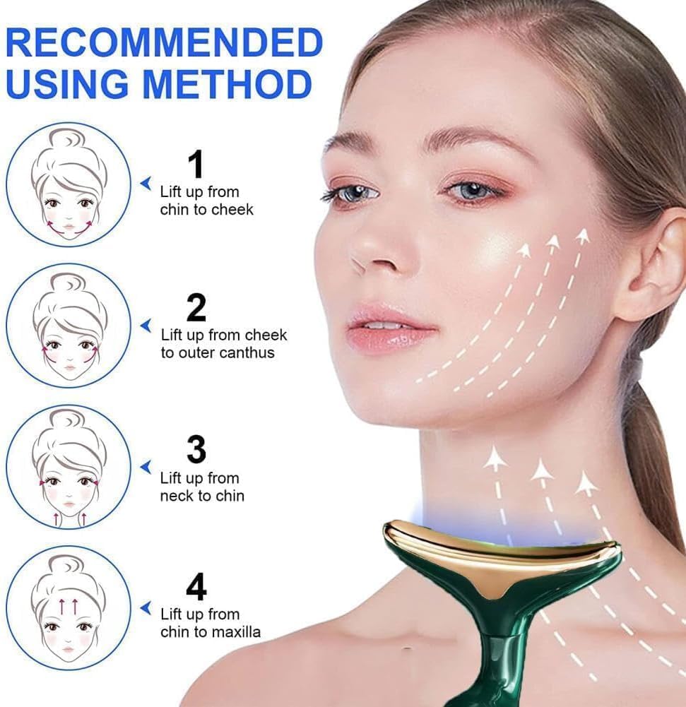 Votvy Electric  Face Slimming and uplift wand, 3-in-1 Beauty Massager for Face and Neck, Facial Massager for Skin Care, Thermal and Vibration Technologies for Skin Care Improve Glowing Skin, Smooth and Tightening Skin