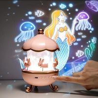 Votvy Electric Rotating Cabin Projector Lamp Star Projector Night Light for Kids Baby Sound Machine Night Light for Room Decor Kids Night Lights for Bedroom, (No Remote Control) (Battery not Included)