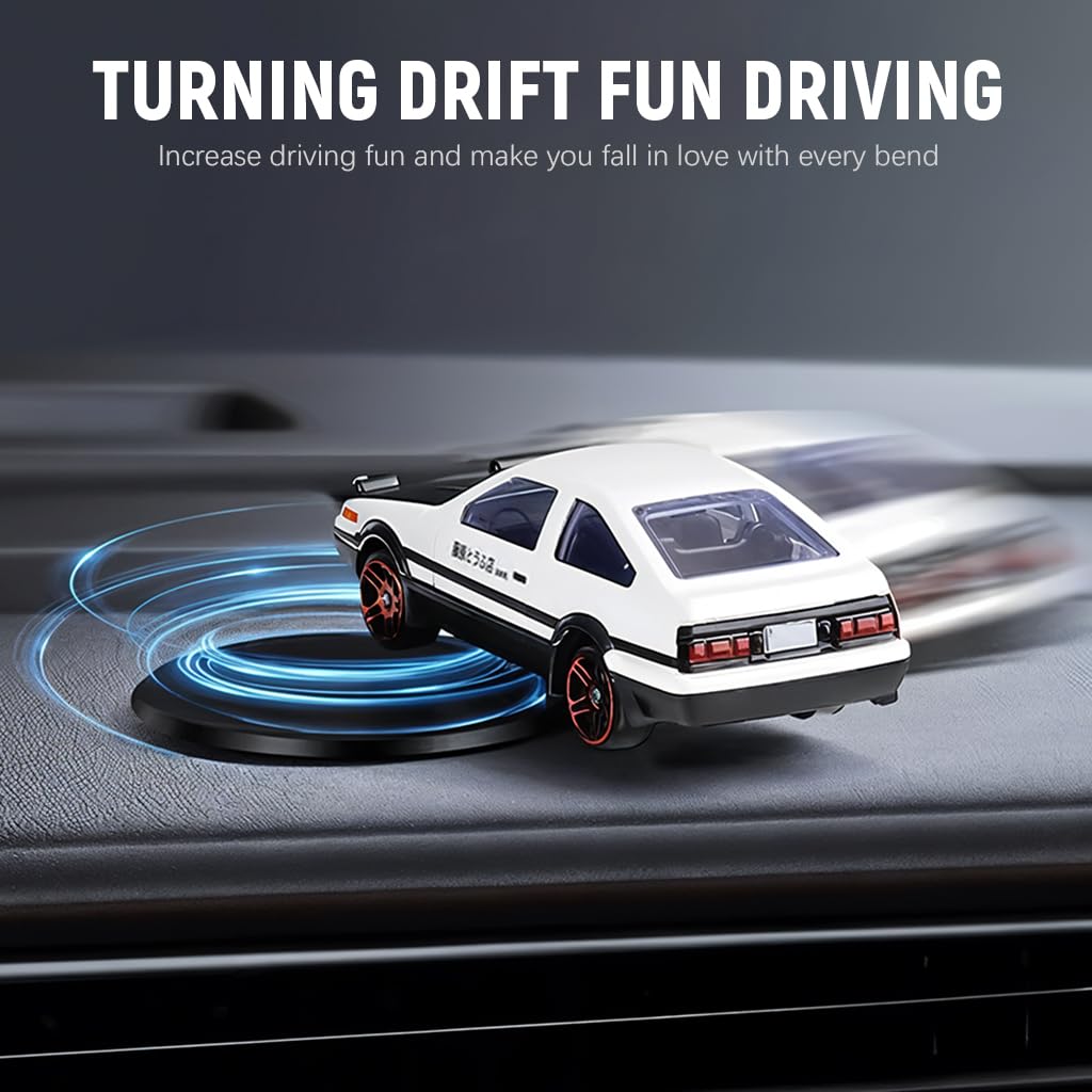 Votvy Mini Car Model Drifting AE86 Car Model with Self Adhesive Base, 2.95inches Alloy AE86 Car Model Initial D Car Dashboard Decor Car Charm Desk Decor Room Decor Birthday Gift