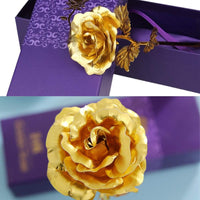 Votvy 24K Gold Plated Artificial Rose Flower with Gift Box | Eternal Golden Rose for Valentine’s Day, Birthday, Anniversary & Romantic Gifts for Girlfriend, Wife, Husband, or Loved Ones