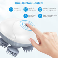 Votvy Scalp Massager Rechargeable Electric Head Kneading Massager, 3 Speed Modes, Handheld Portable Head Scratcher Massager for Hair Growth, Deep Clean & Stress Relax electric Head Massager Machine