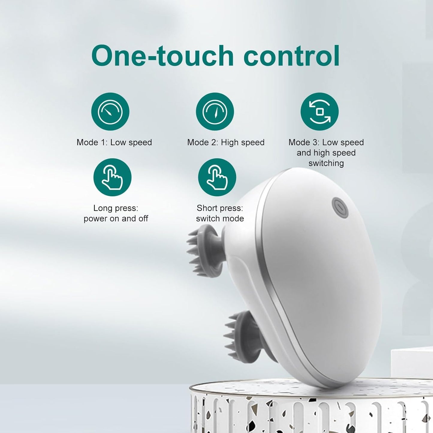 Votvy Scalp Massager Rechargeable Electric Head Kneading Massager, 3 Speed Modes, Handheld Portable Head Scratcher Massager for Hair Growth, Deep Clean & Stress Relax electric Head Massager Machine