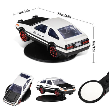Votvy Mini Car Model Drifting AE86 Car Model with Self Adhesive Base, 2.95inches Alloy AE86 Car Model Initial D Car Dashboard Decor Car Charm Desk Decor Room Decor Birthday Gift