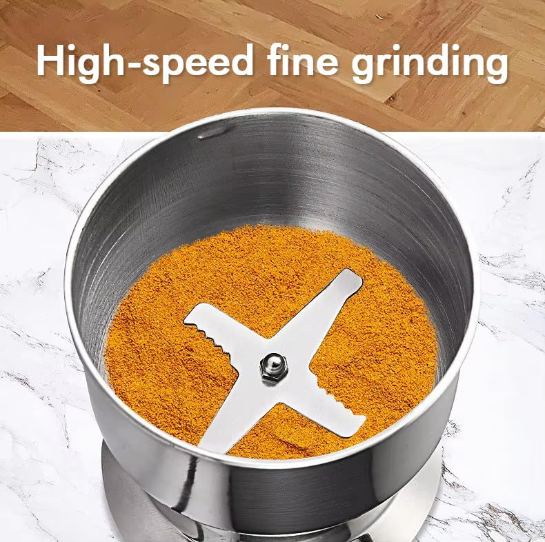 Votvy   Imported Portable Electric Coffee Bean Grinder, Stainless Steel Blade, Ultra-Fine Grain Crusher, Small Household & Commercial Coffee Grinder for Grains & Spices, Compact Handcrafted Pulverizer