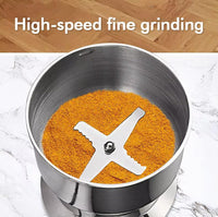 Votvy   Imported Portable Electric Coffee Bean Grinder, Stainless Steel Blade, Ultra-Fine Grain Crusher, Small Household & Commercial Coffee Grinder for Grains & Spices, Compact Handcrafted Pulverizer