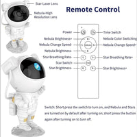 Votvy Star Projector, Astronaut Projector Galaxy, Children's Night Light with Nebula, 8 Modes, Remote Control and 360° Rotation Lamp Projector Galaxy Ceiling Bedroom, Gifts for Children and Adult