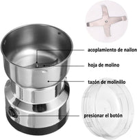 Votvy   Imported Portable Electric Coffee Bean Grinder, Stainless Steel Blade, Ultra-Fine Grain Crusher, Small Household & Commercial Coffee Grinder for Grains & Spices, Compact Handcrafted Pulverizer