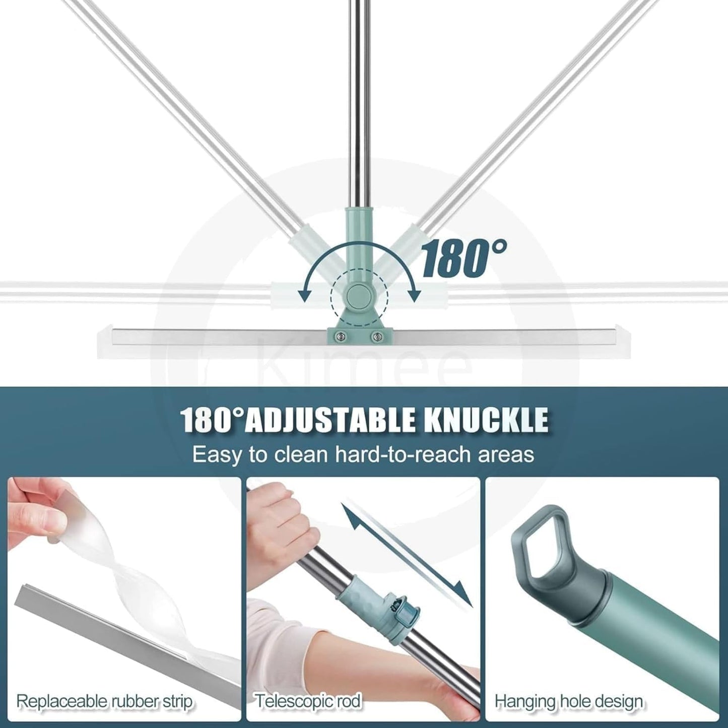 Votvy Silicone Aum Enterprise Multifunctional Magic Broom, Retractable And Adjustable Broom For Flat Floor, 180 Degree Rotatable Wiper, Detachable Indoor Scraping Wiper Brush. (Floor Brush)
