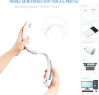 Votvy  Portable Electric Rechargeable Neck Fan USB Charging Battery Bladeless Neck Fan Smart Mini Hand Free 3 High Speed Fan Low Noise 360° Cooling NECK FAN