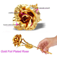 Votvy 24K Gold Plated Artificial Rose Flower with Gift Box | Eternal Golden Rose for Valentine’s Day, Birthday, Anniversary & Romantic Gifts for Girlfriend, Wife, Husband, or Loved Ones