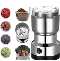 Votvy   Imported Portable Electric Coffee Bean Grinder, Stainless Steel Blade, Ultra-Fine Grain Crusher, Small Household & Commercial Coffee Grinder for Grains & Spices, Compact Handcrafted Pulverizer