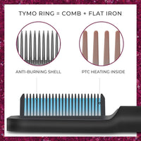 Votvy Hair Straightener Brush Comb for Women, Hair Styler Brush Straightening Iron, Straightener Machine PTC Heating Electric Comb Hair Straightening with 5 Temperature (Multicolored)
