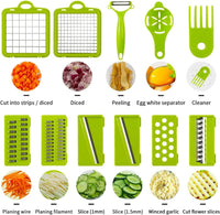 Votvy vegetable Chopper, Onion Chopper, Multifunctional 14 in 1 Food Chopper, Kitchen Vegetable Slicer Dicer Cutter,Veggie Chopper with 8 Blades,Carrot and Garlic Chopper with Container