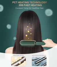 Votvy Hair Straightener Brush Comb for Women, Hair Styler Brush Straightening Iron, Straightener Machine PTC Heating Electric Comb Hair Straightening with 5 Temperature (Multicolored)