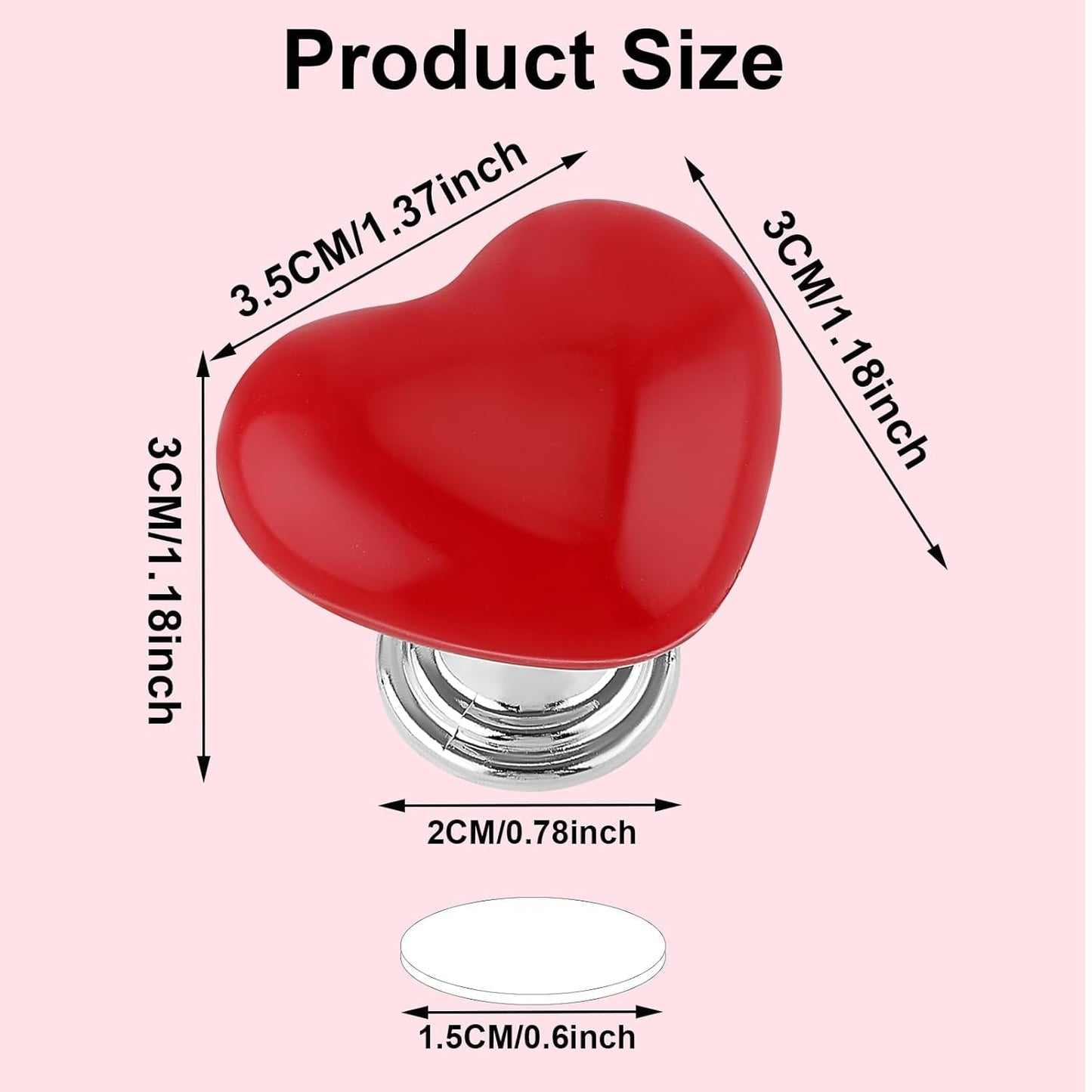 Votvy  4 Pcs Toilet Tank Button, Love Heart Shaped Toilet Push Button, Toilet Tank Press Button For Toilet Cover Lifter Handle Flush, Portable Toilet Tank Lid for Women Long Nail(Multicolour)