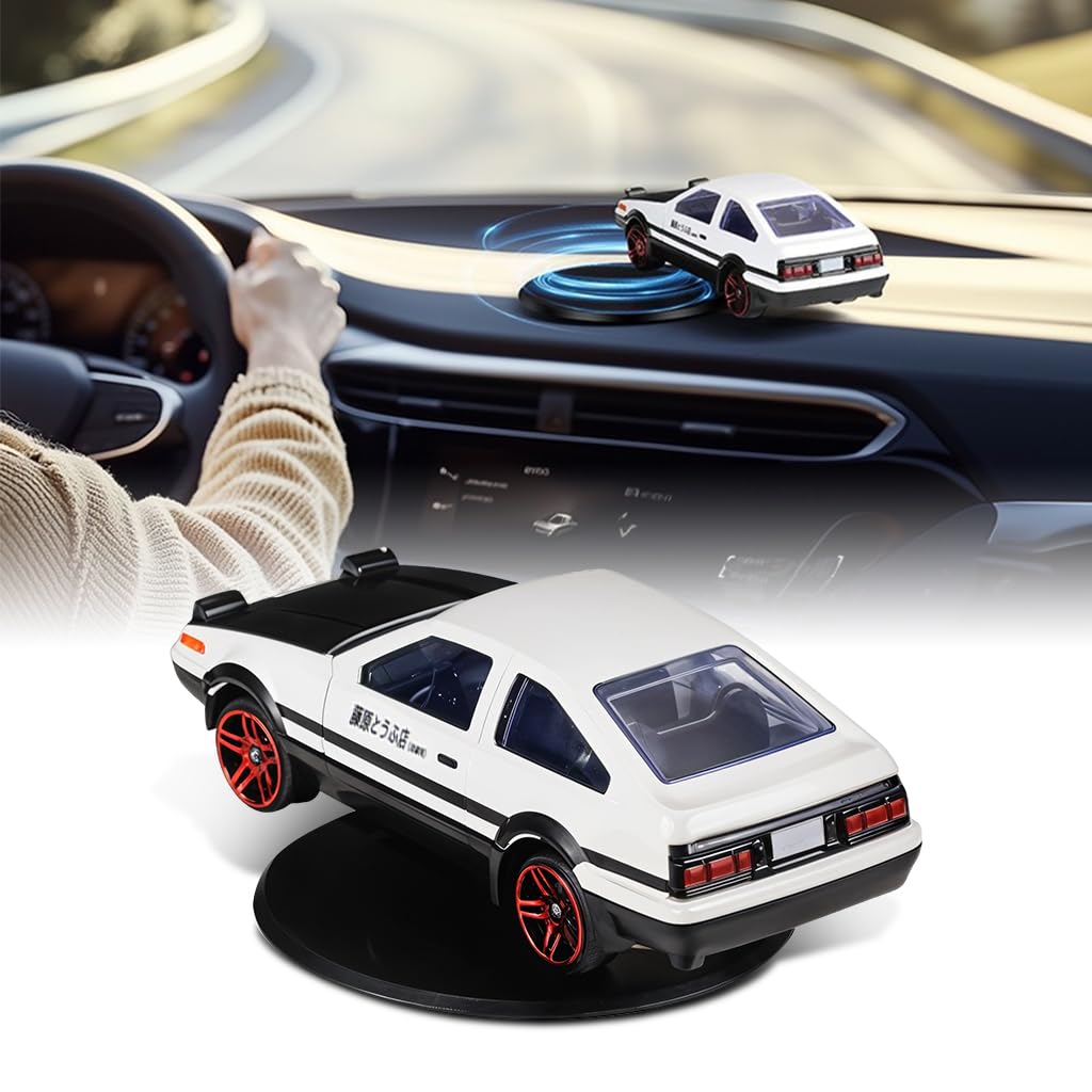 Votvy Mini Car Model Drifting AE86 Car Model with Self Adhesive Base, 2.95inches Alloy AE86 Car Model Initial D Car Dashboard Decor Car Charm Desk Decor Room Decor Birthday Gift