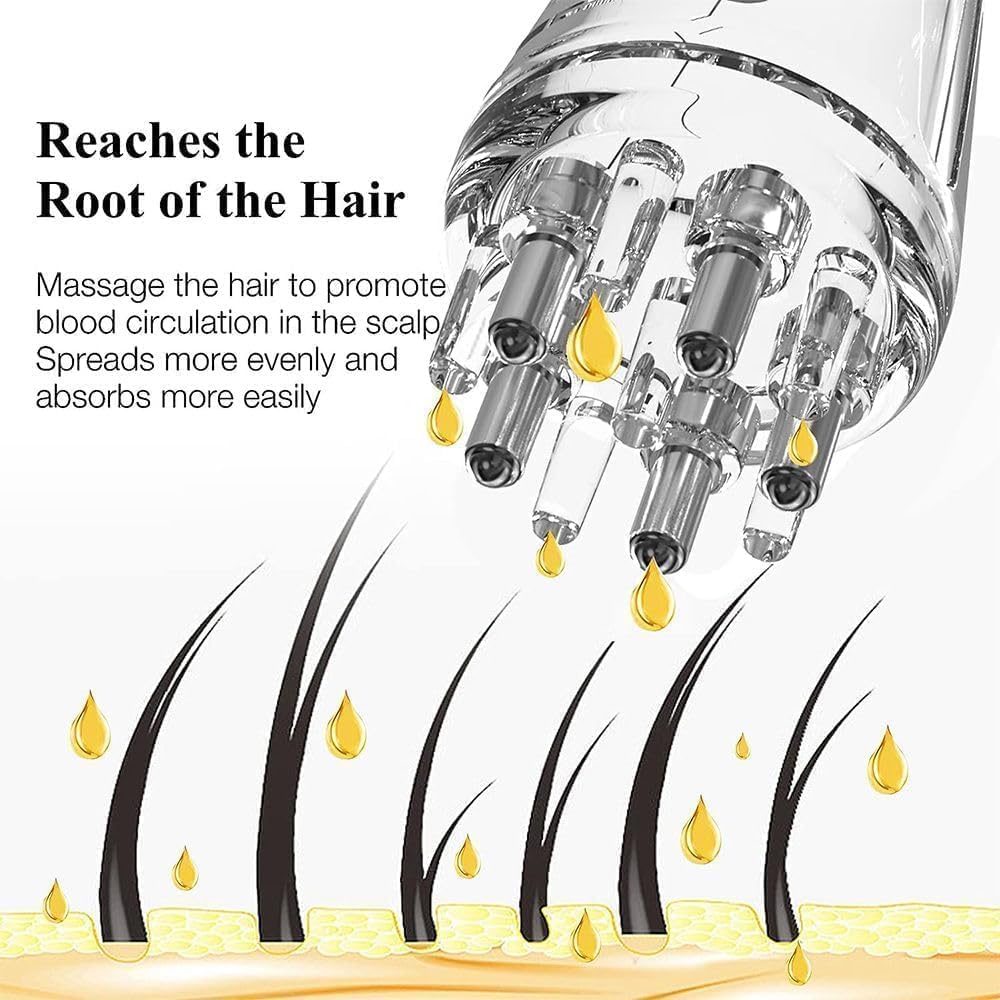 Votvy  Hair Oil Applicator Bottle – 6ml Hair Root Oil Applicator Roller Ball Mini Portable Hair Oil Massage Comb for Scalp Hair Growth Suitable for Various Liquids (1Pcs)