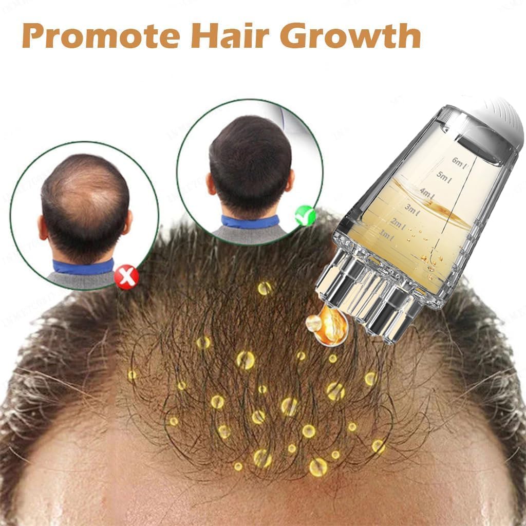 Votvy  Hair Oil Applicator Bottle – 6ml Hair Root Oil Applicator Roller Ball Mini Portable Hair Oil Massage Comb for Scalp Hair Growth Suitable for Various Liquids (1Pcs)