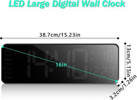 Votvy Digital Wall Clock Large Display Digital Clock with Remote Control Auto-Dimming Wall Clock with Night Light LED Digital Clock for Wall with Date, Temperature and Timer