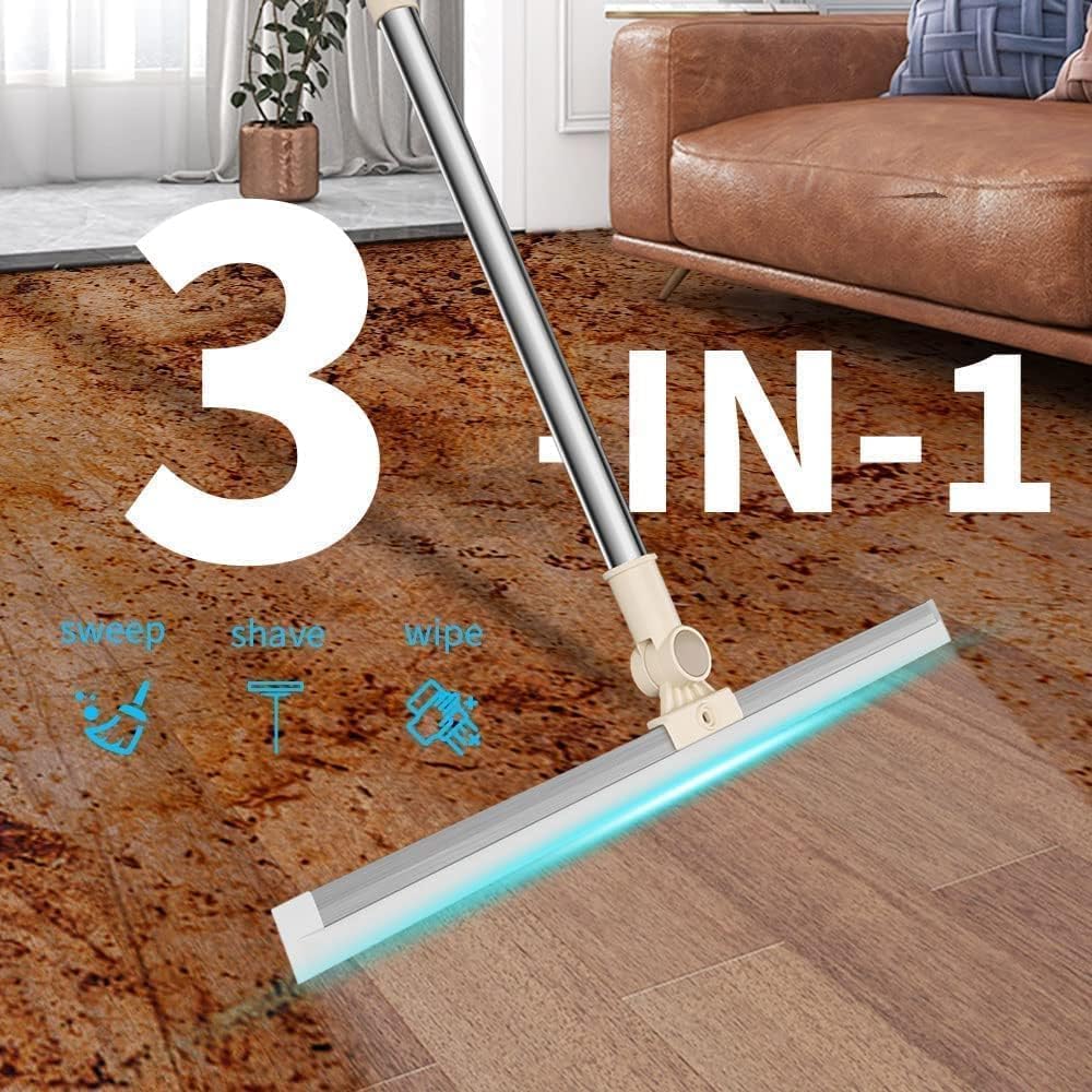 Votvy Silicone Aum Enterprise Multifunctional Magic Broom, Retractable And Adjustable Broom For Flat Floor, 180 Degree Rotatable Wiper, Detachable Indoor Scraping Wiper Brush. (Floor Brush)