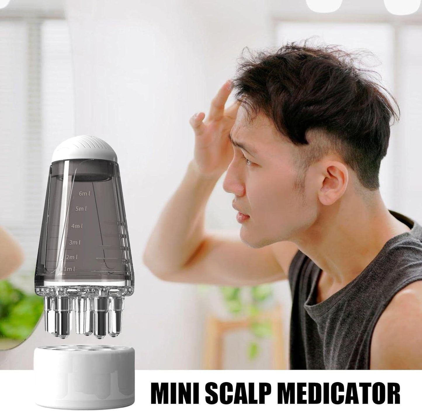 Votvy  Hair Oil Applicator Bottle – 6ml Hair Root Oil Applicator Roller Ball Mini Portable Hair Oil Massage Comb for Scalp Hair Growth Suitable for Various Liquids (1Pcs)
