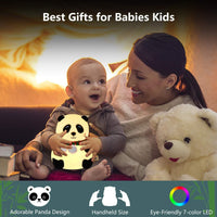 Votvy Electric  Rechargeable Panda Lamp, Cute Silicone Kawaii Night Lamp For Bedroom With Touch Gesture 7 Color Changing Adorable Christmas Gift Kids, Light,Table,Beside Kids Room