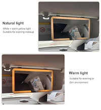 Votvy Led Car Sun Visor Vanity Mirror, Upgraded Car Mirror with Lights,Large Dimmable Light up Vanity Makeup Mirror for Car,Rechargeable Universal Rear View Mirror for Car Visor