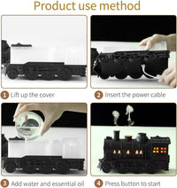 Votvy Train Essential Oil Diffuser Ultrasonic Cool Mist Aromatherapy Diffuser Humidifier with Auto Shut-Off and 2 Light 2 Mist Mode, Auto Shut-Off, for Large Room, Home, Office Hotel 300ml (Train)