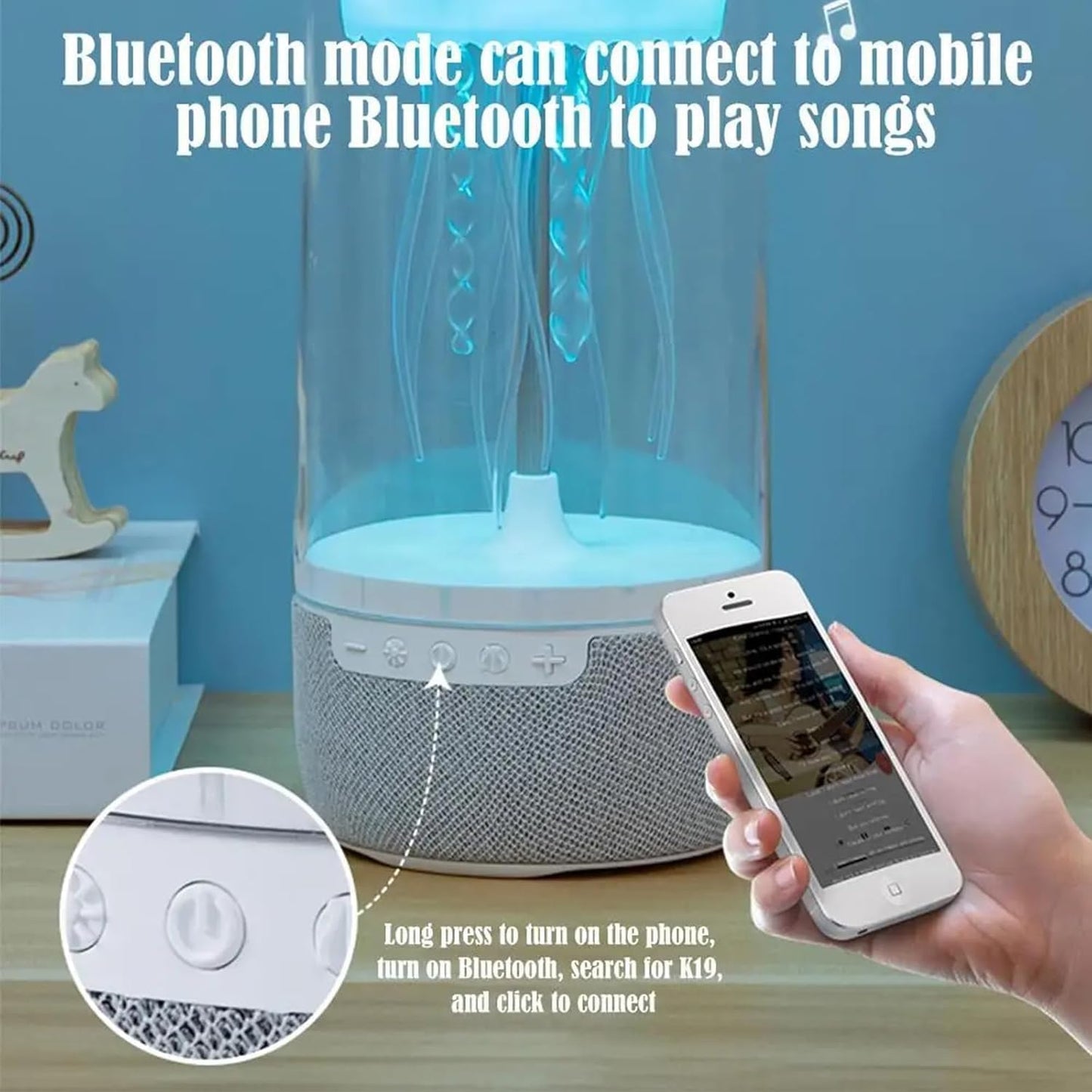 Votvy Jellyfish Speaker, Jellyfish Mood Lamp, Jellyfish Bluetooth Speaker lamp, Jellyfish Speaker Lamp, Color Changing LED, Stereo Surround Sound, Floating Jellyfish, Volume Control electric