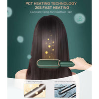 Votvy Hair Straightener Brush Comb for Women, Hair Styler Brush Straightening Iron, Straightener Machine PTC Heating Electric Comb Hair Straightening with 5 Temperature (Multicolored)