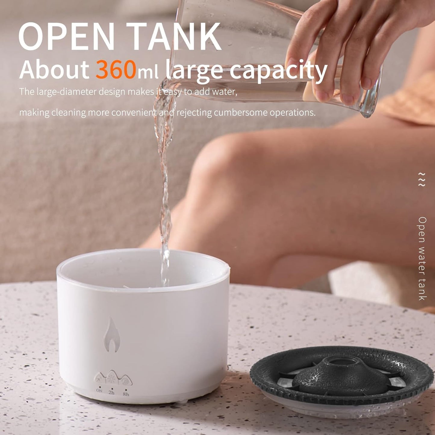 Votvy Oil Diffuser with Flame Light Cool Mist Humidifier with 2 Mist Modes Timer and Auto-Off Safety Protection Quiet Diffusers for Aromatherapy Essential Oil for Home Office SPA Yoga | Plastic Electric