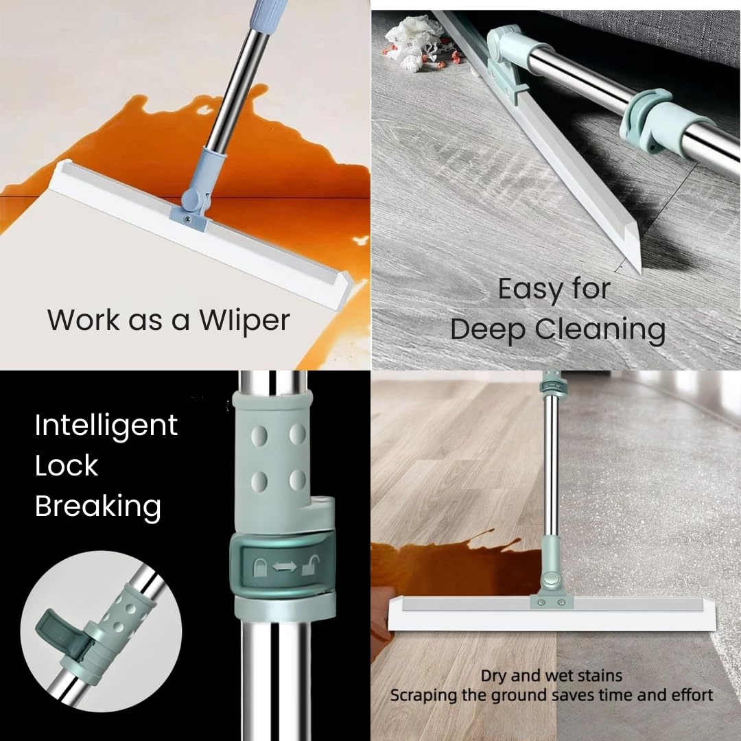 Votvy Silicone Aum Enterprise Multifunctional Magic Broom, Retractable And Adjustable Broom For Flat Floor, 180 Degree Rotatable Wiper, Detachable Indoor Scraping Wiper Brush. (Floor Brush)
