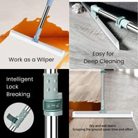 Votvy Silicone Aum Enterprise Multifunctional Magic Broom, Retractable And Adjustable Broom For Flat Floor, 180 Degree Rotatable Wiper, Detachable Indoor Scraping Wiper Brush. (Floor Brush)