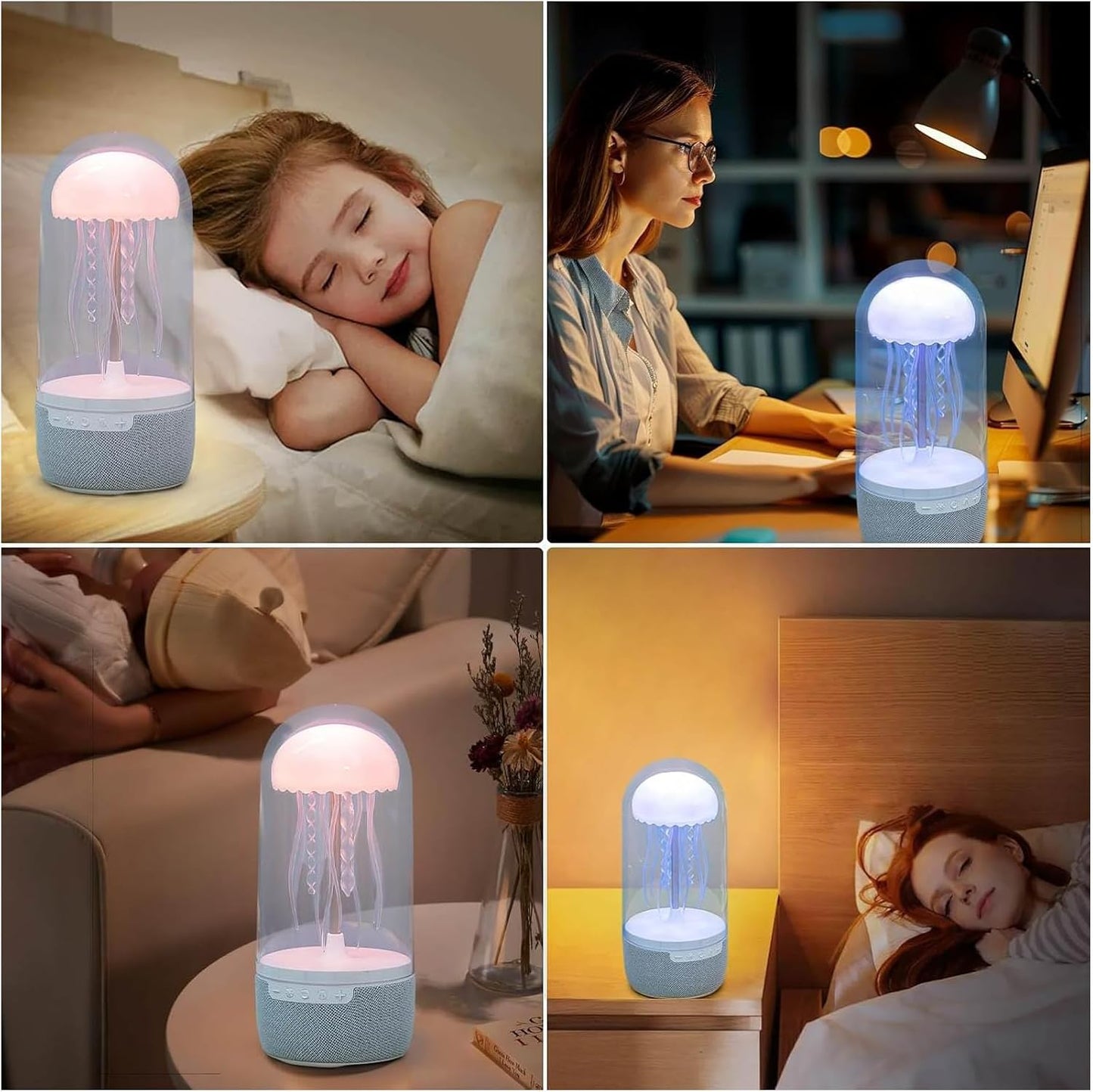 Votvy Jellyfish Speaker, Jellyfish Mood Lamp, Jellyfish Bluetooth Speaker lamp, Jellyfish Speaker Lamp, Color Changing LED, Stereo Surround Sound, Floating Jellyfish, Volume Control electric