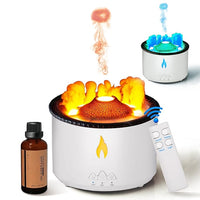 Votvy Oil Diffuser with Flame Light Cool Mist Humidifier with 2 Mist Modes Timer and Auto-Off Safety Protection Quiet Diffusers for Aromatherapy Essential Oil for Home Office SPA Yoga | Plastic Electric