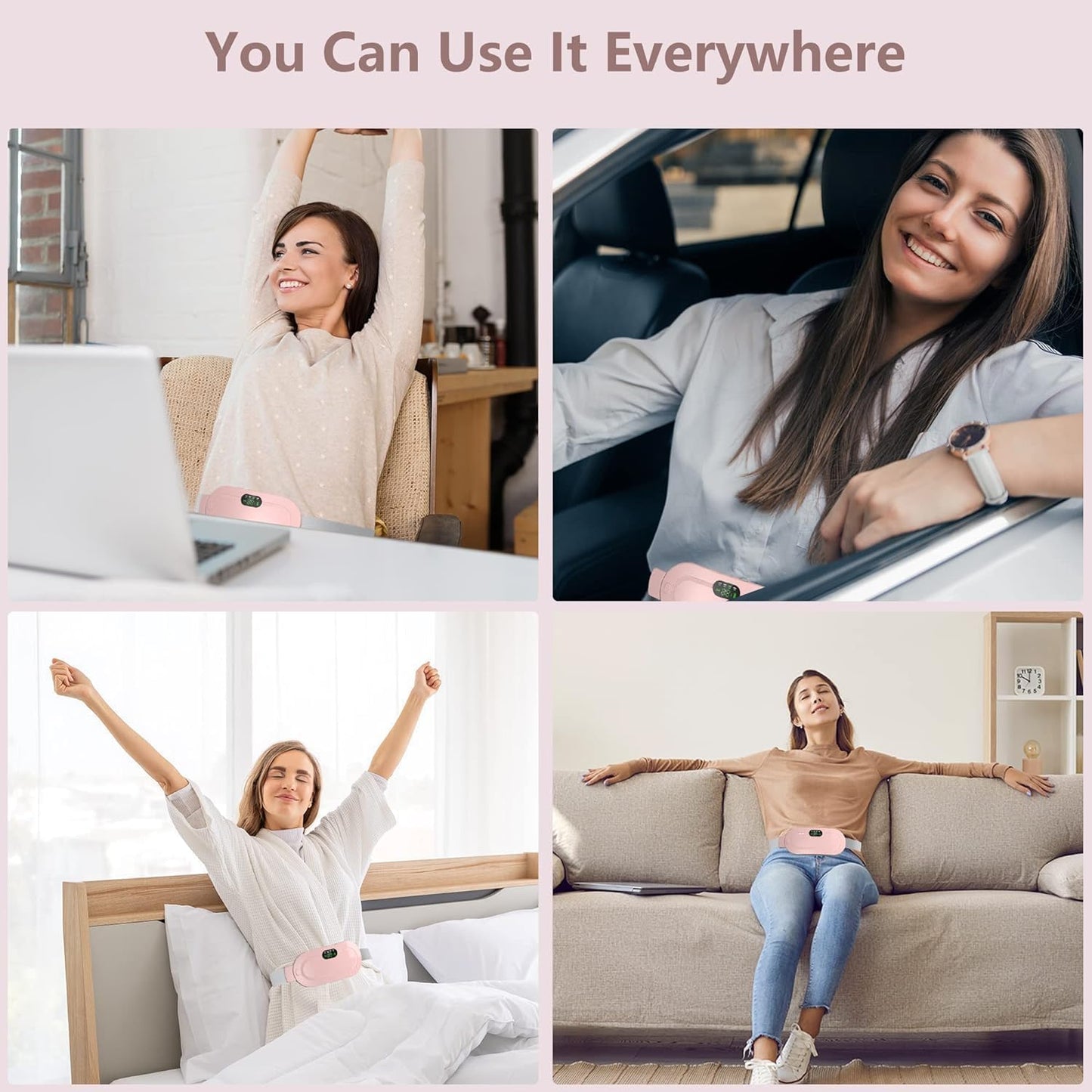 Votvy Heating Pad for Period Cramps, FSA HSA Eligible, Portable Menstrual Heating Pad, Period Pain Relief Heated Pad, Back or Belly Heating Belt, Gifts for Her Women Girl Friend Wife