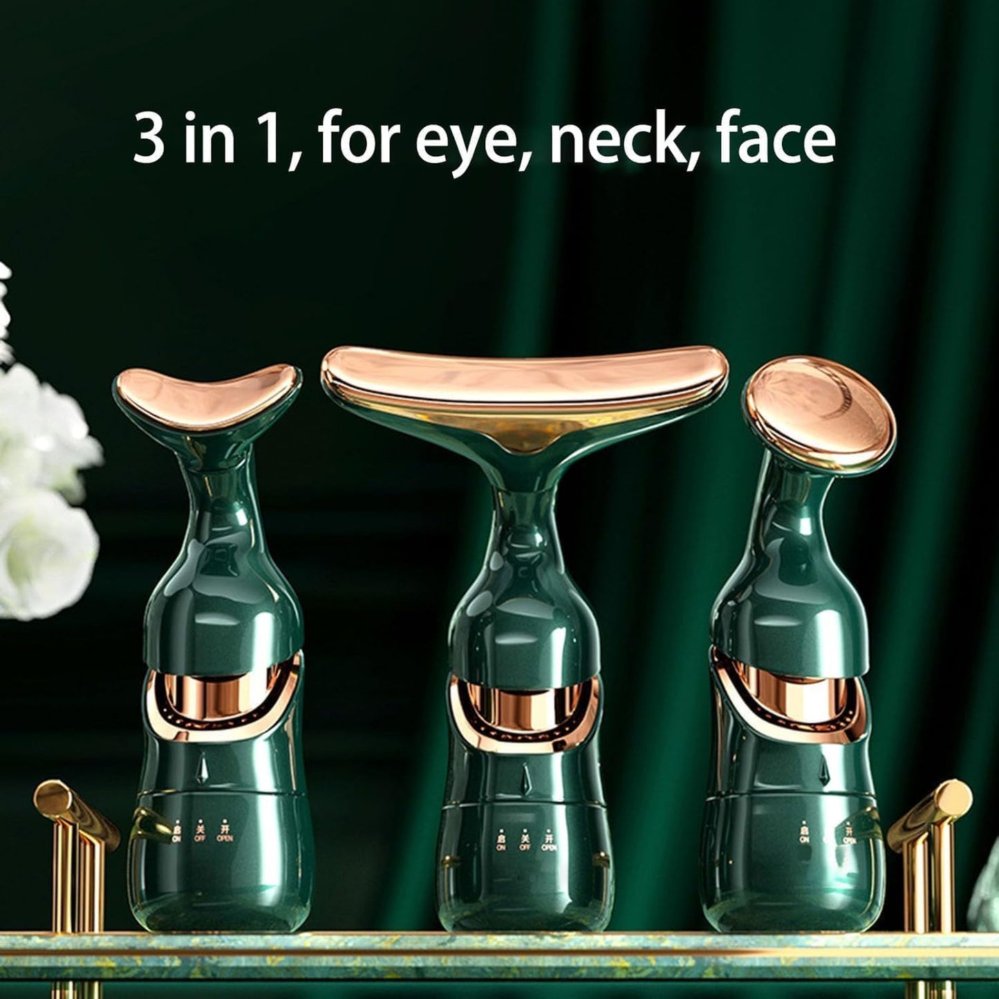 Votvy Electric  Face Slimming and uplift wand, 3-in-1 Beauty Massager for Face and Neck, Facial Massager for Skin Care, Thermal and Vibration Technologies for Skin Care Improve Glowing Skin, Smooth and Tightening Skin
